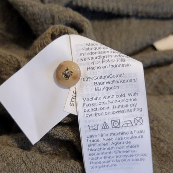 Madewell Texture & Thread Scoop Neck Short Sleeve Green Top Chic Casual  XS - Picture 11 of 12